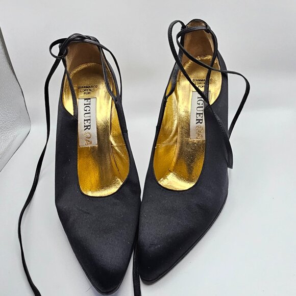 Bernard Figueroa Black Sculptural Stiletto Heels – Size 37.5 (US 7.5) - Picture 2 of 8